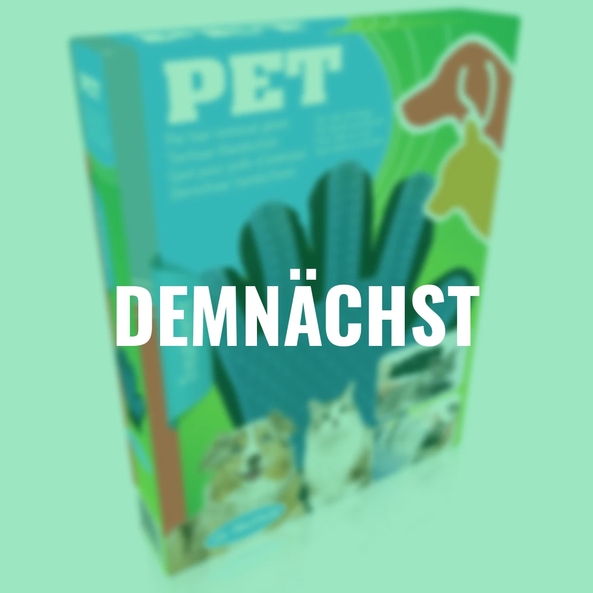 Tierhaar-Handschuh, schwarz/blau