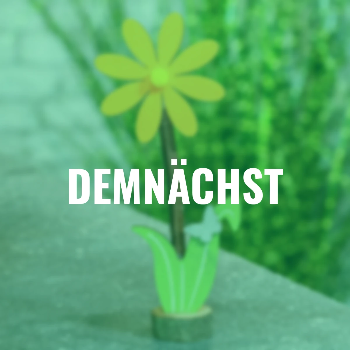 Blume auf Holz, 2er Set, gelb und orange