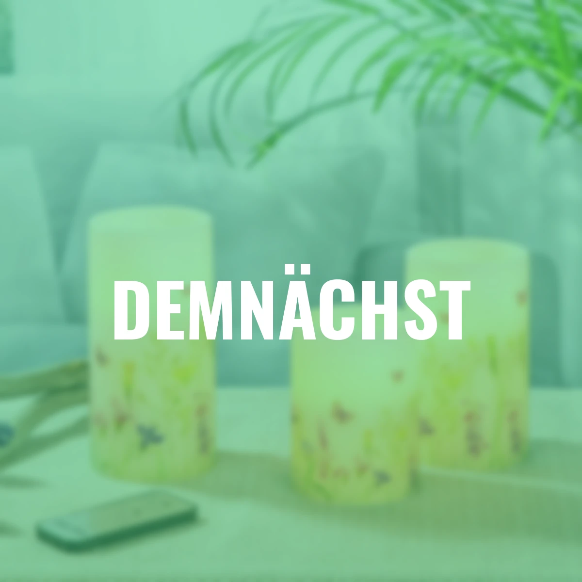 LED-Echtwachskerzen mit Blumenwiese, 3er Set