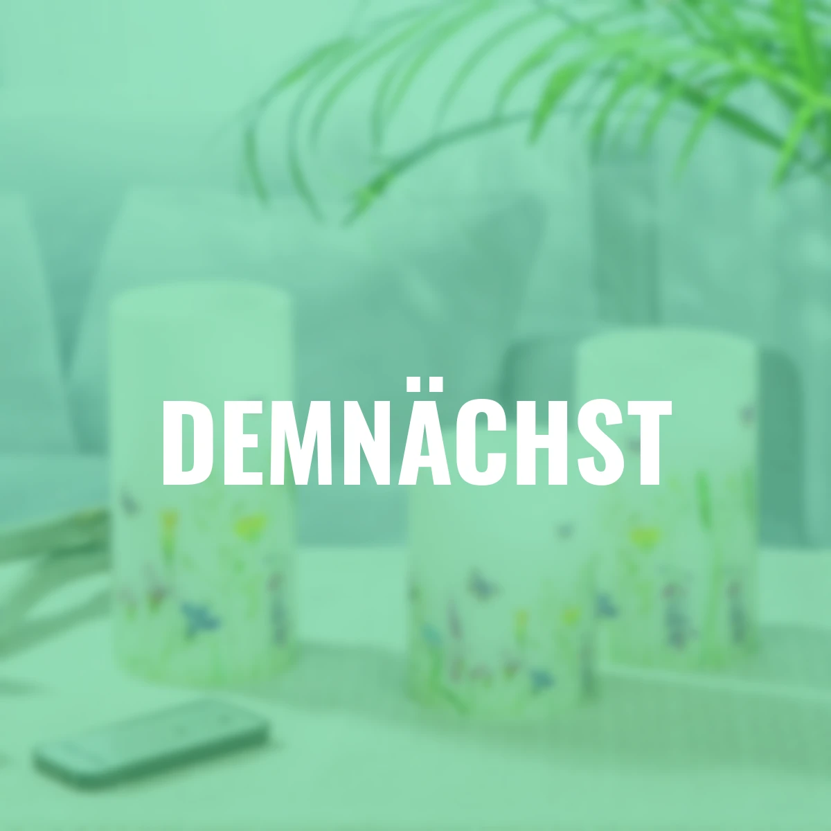 LED-Echtwachskerzen mit Blumenwiese, 3er Set