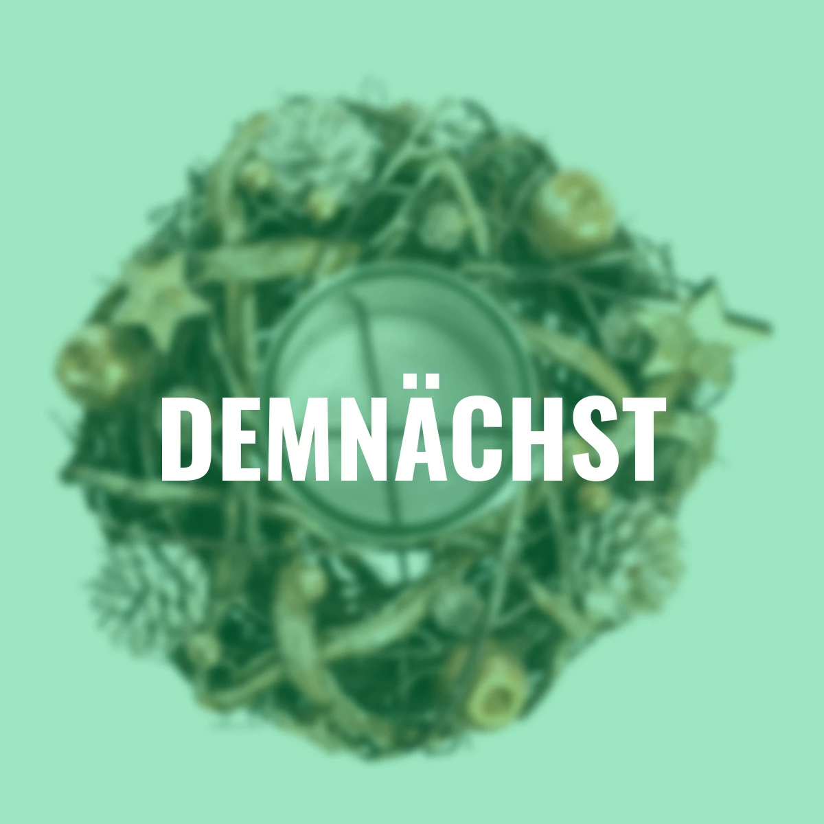 Weihnachtskranz mit Glaseinsatz, natur-gold