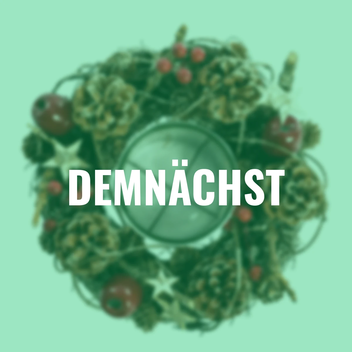 Weihnachtskranz mit Glaseinsatz, rot-glitter