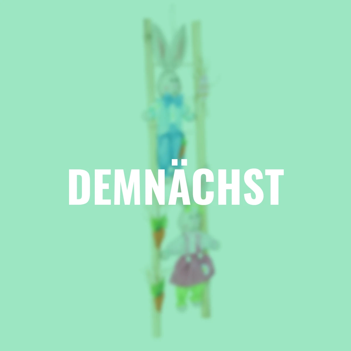 Deko-Osterhasen auf Holzleiter